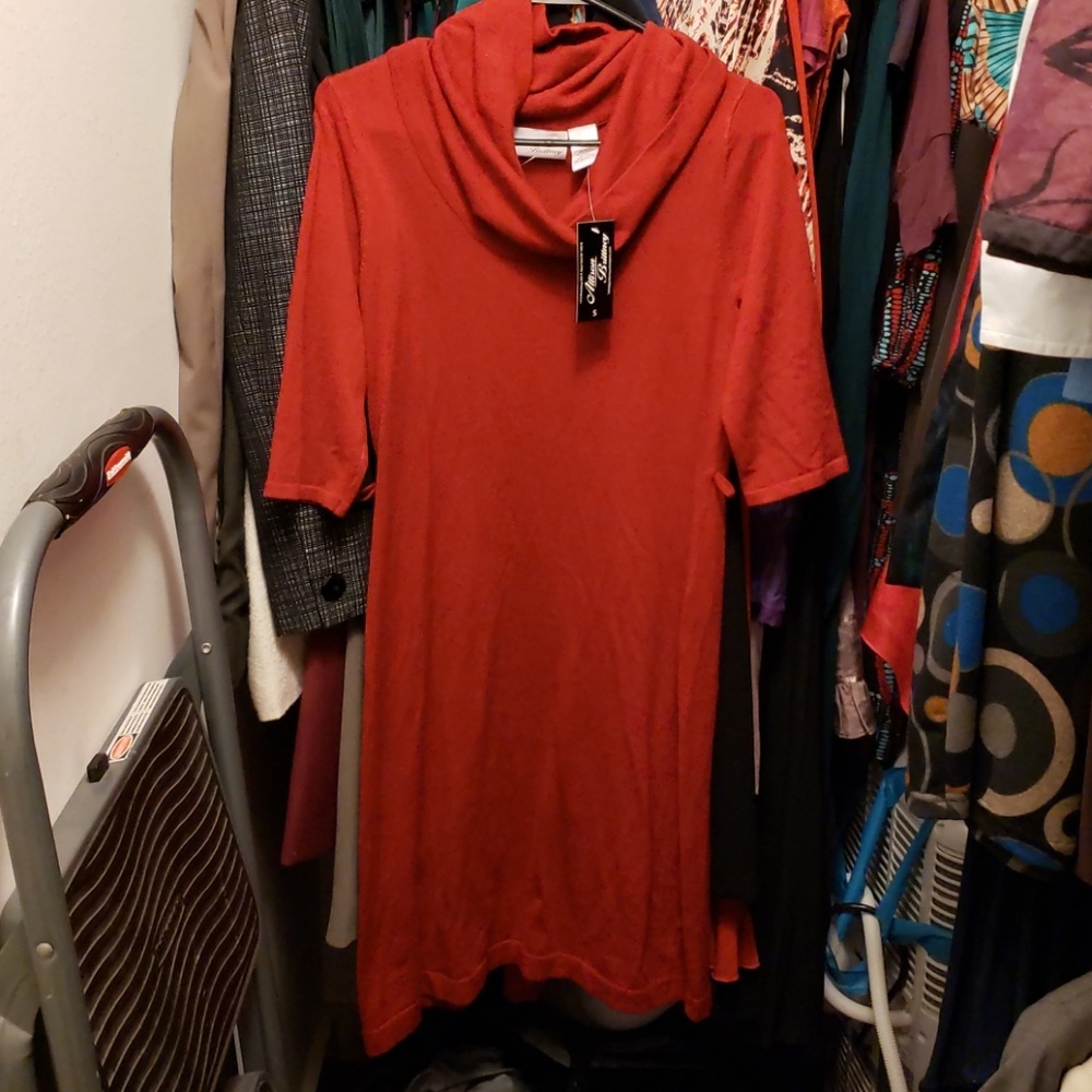 Red sweater dress